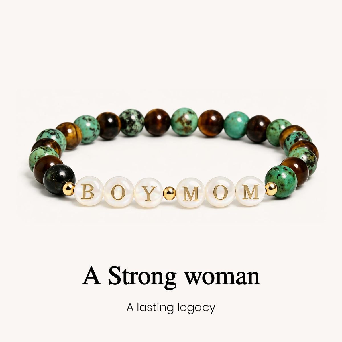 boy mom energy stone beaded bracelet