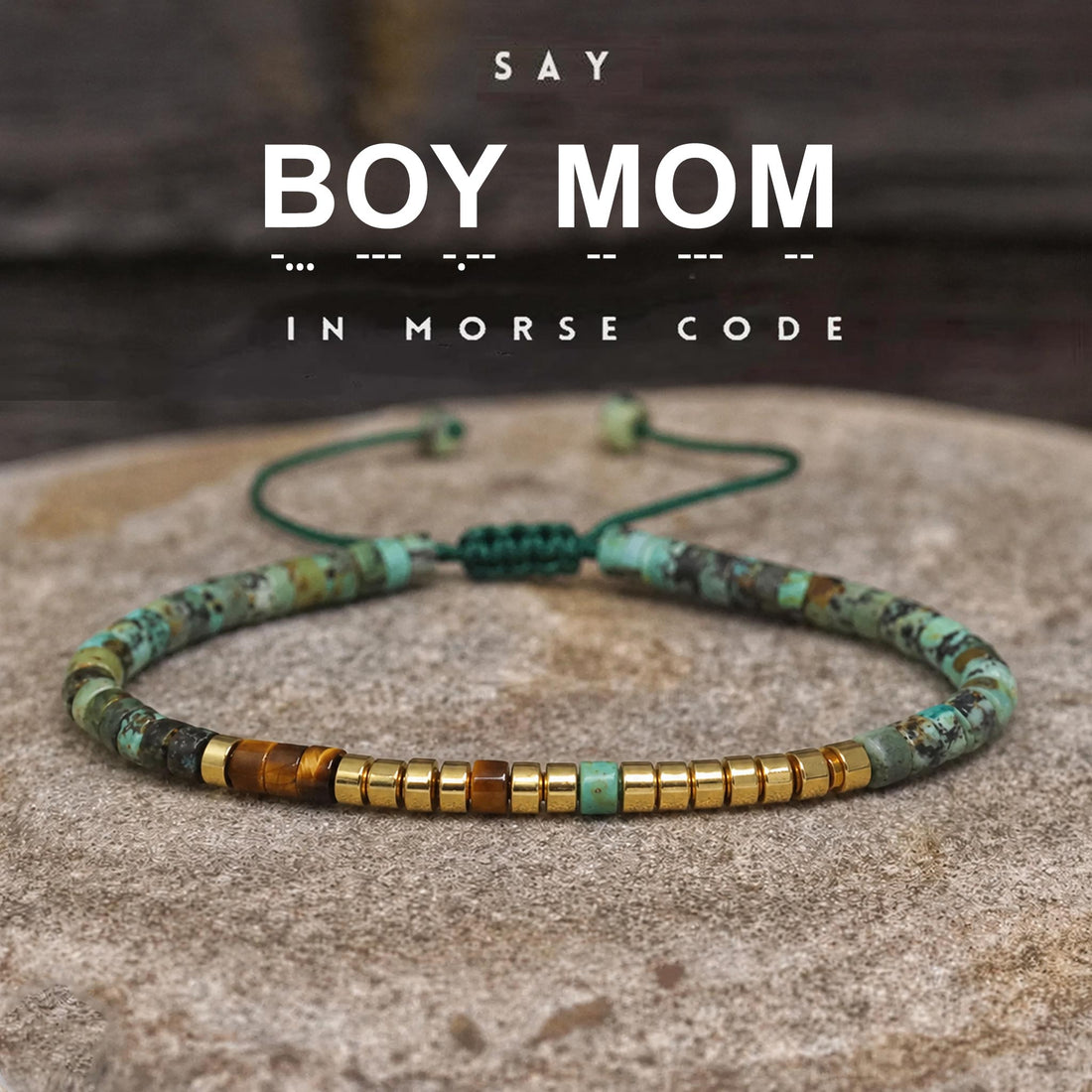 boy mom morse code bracelet