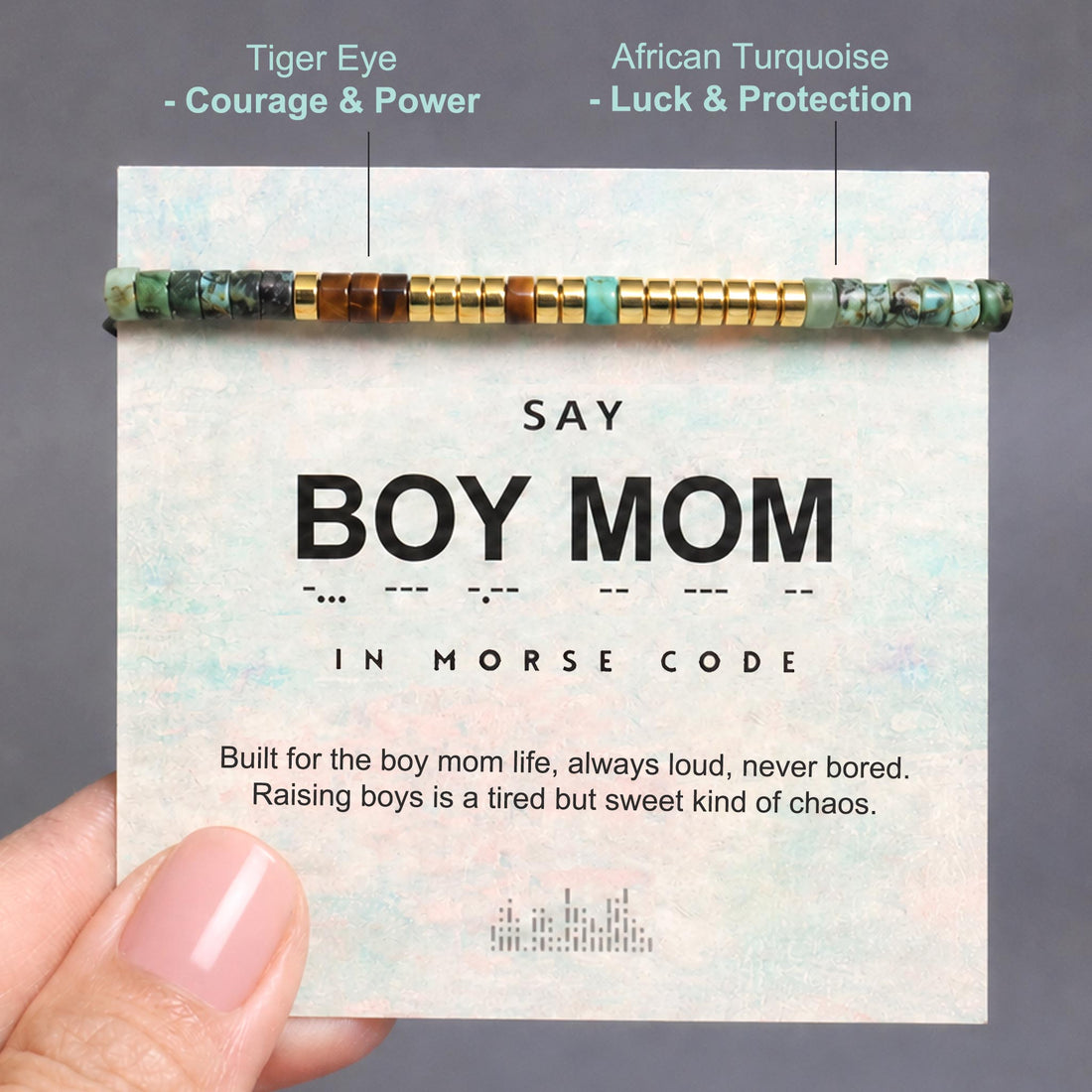 boy mom morse code bracelet