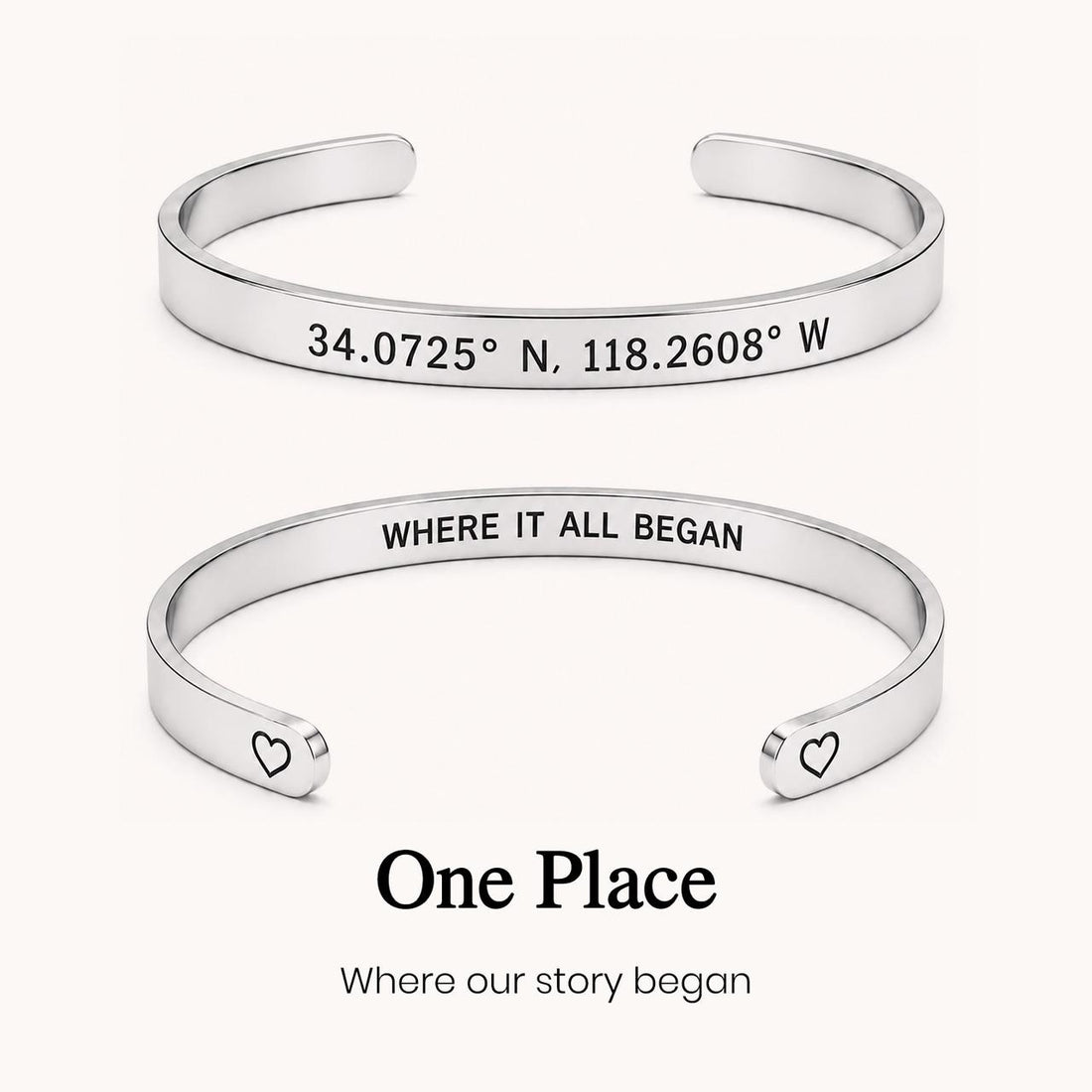custom coordinates hidden message cuff bracelet, personalized location jewelry