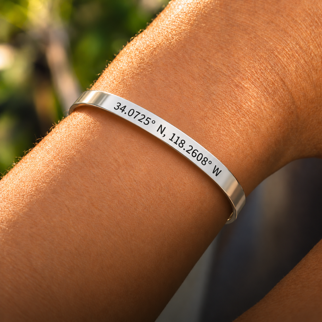 custom coordinates hidden message cuff bracelet, personalized location jewelry