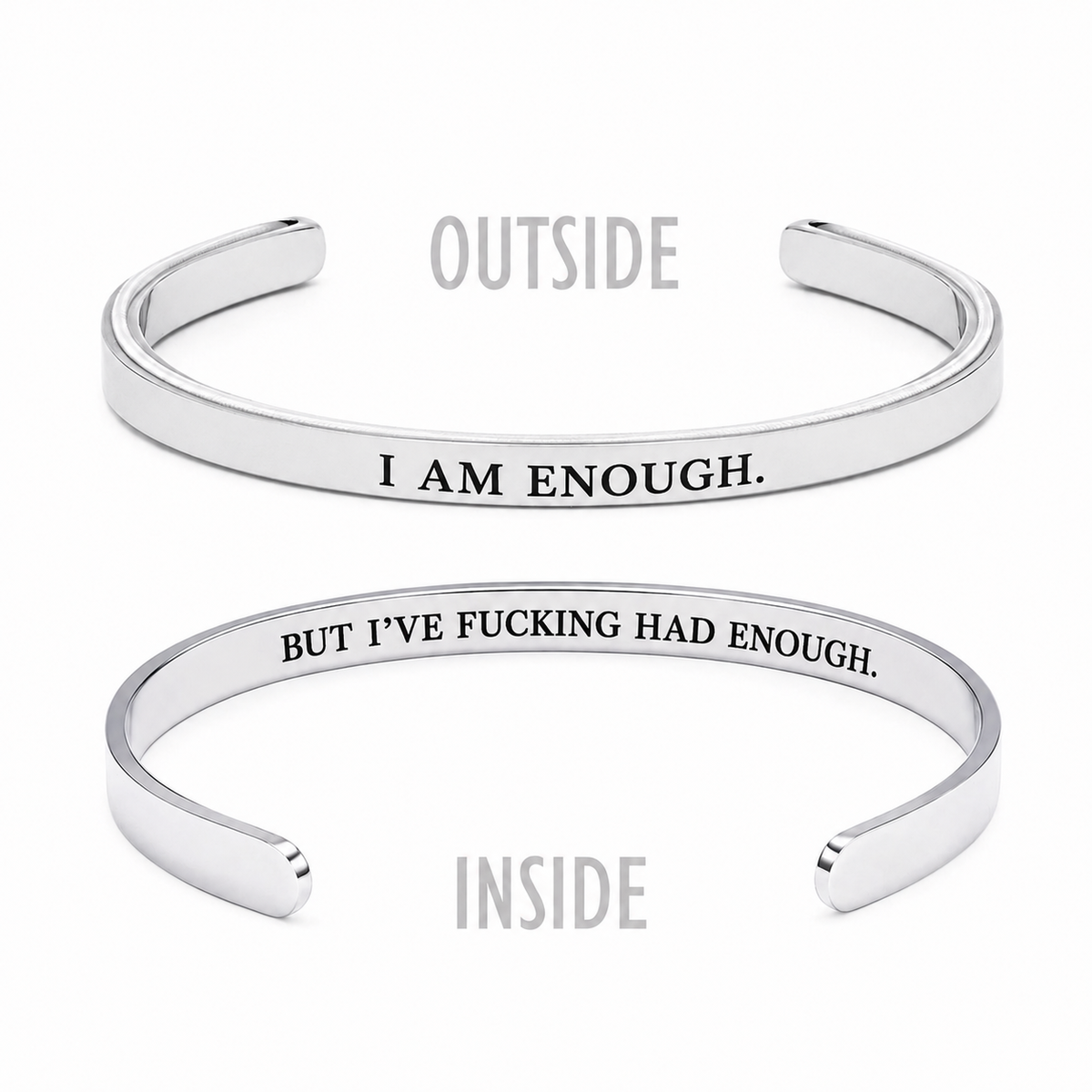 engraved mantra cuff bracelet with hidden message