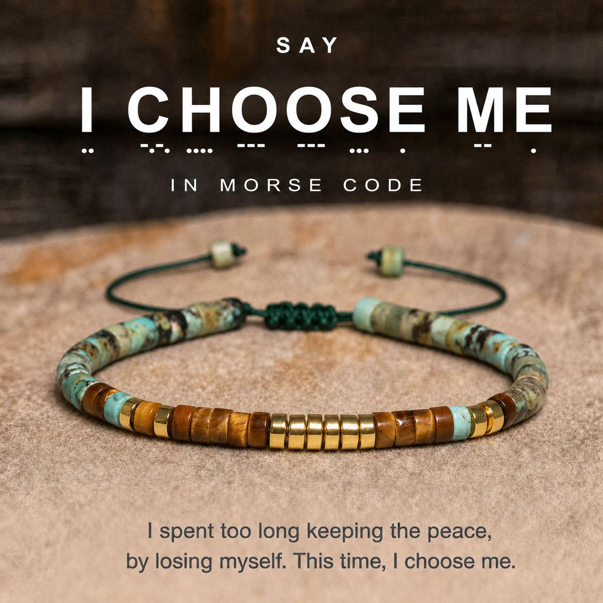 i choose me morse code bracelet, morse code jewelry