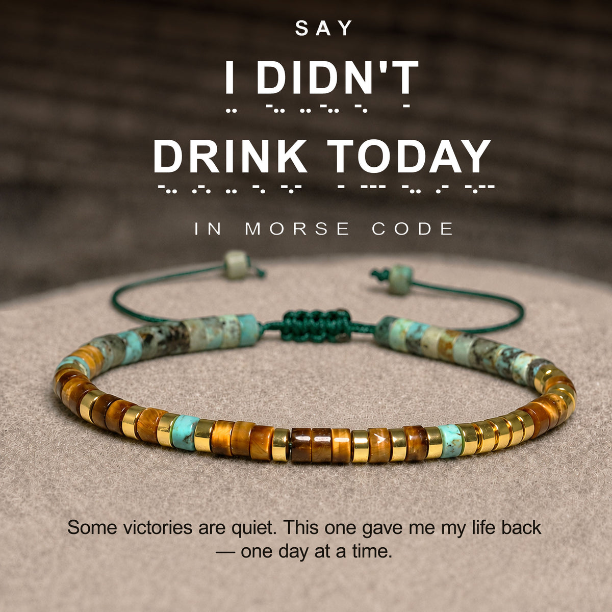 i didn't drink today morse code bracelet, recovery jewelry