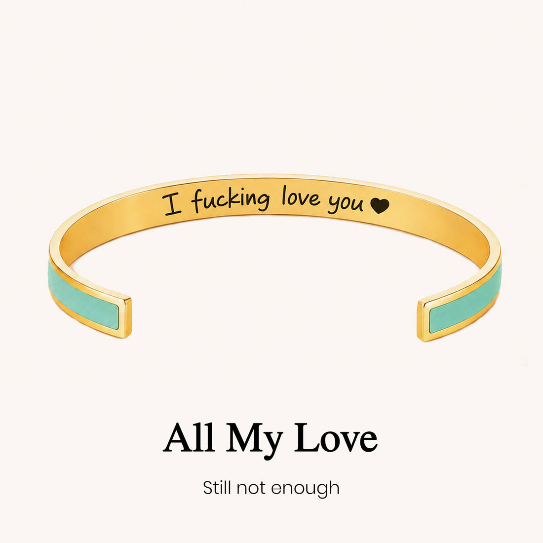 i fucking love you color cuff bracelet, love statement bracelet