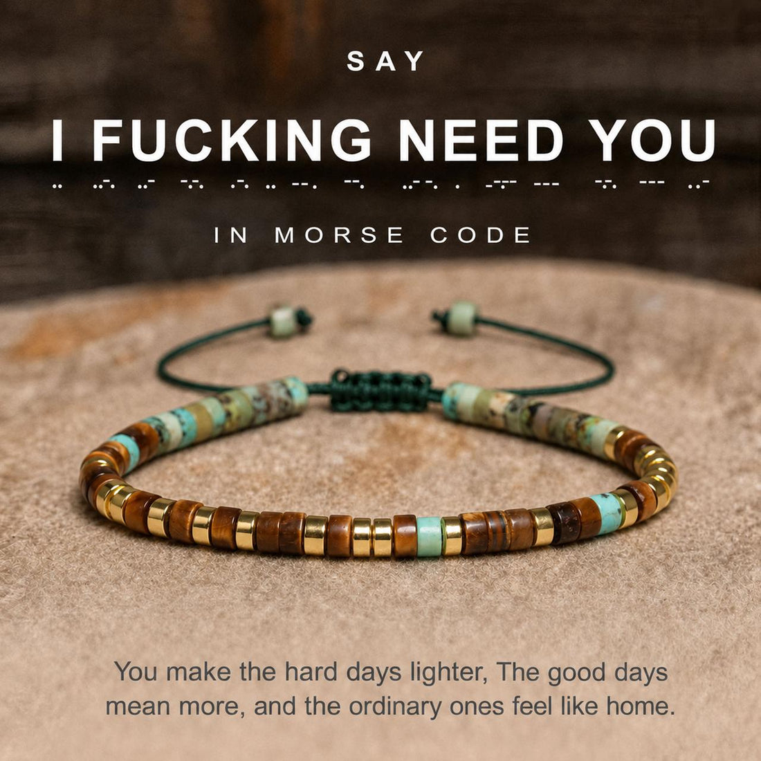 i fucking need you morse code bracelet, morse code jewelry
