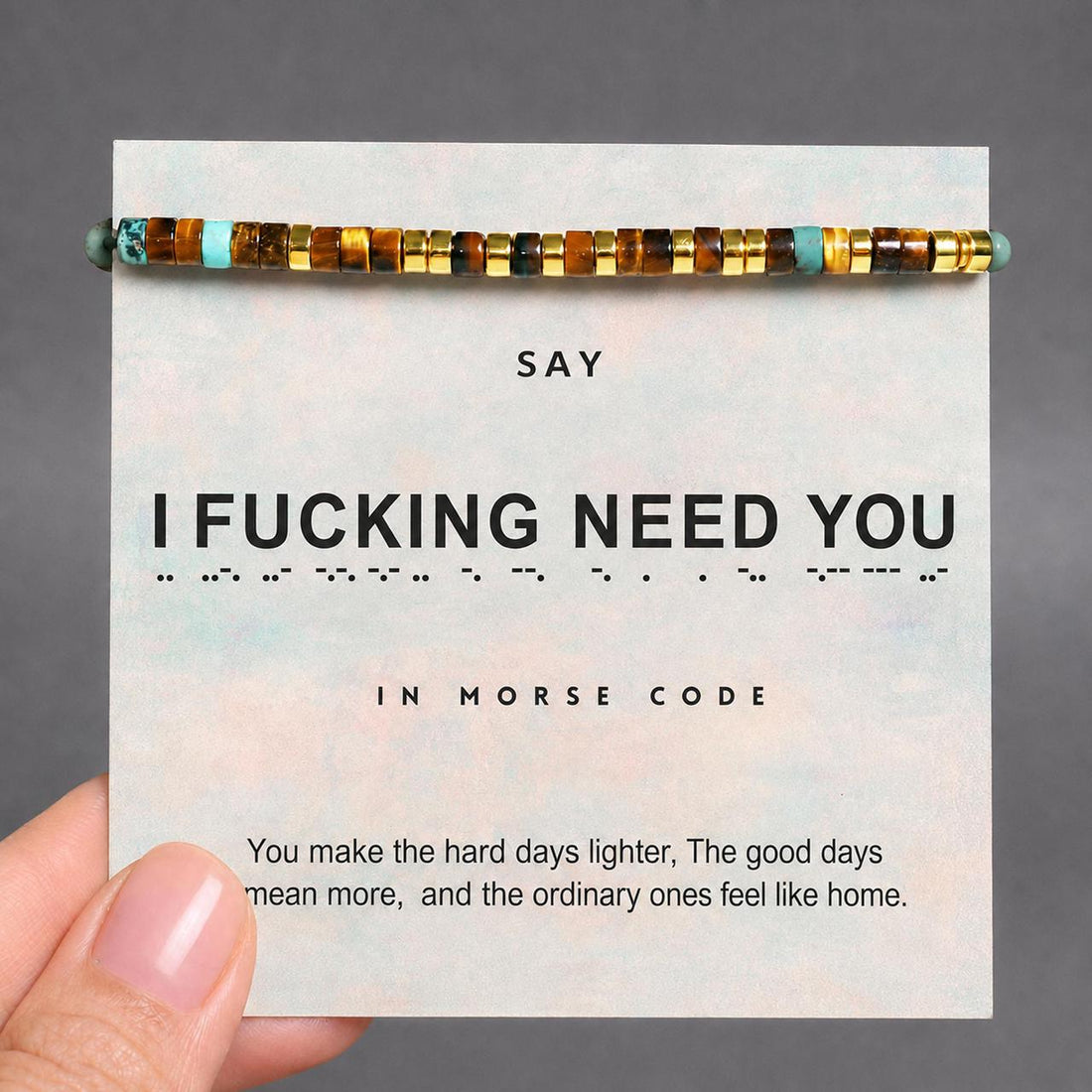 i fucking need you morse code bracelet, morse code jewelry