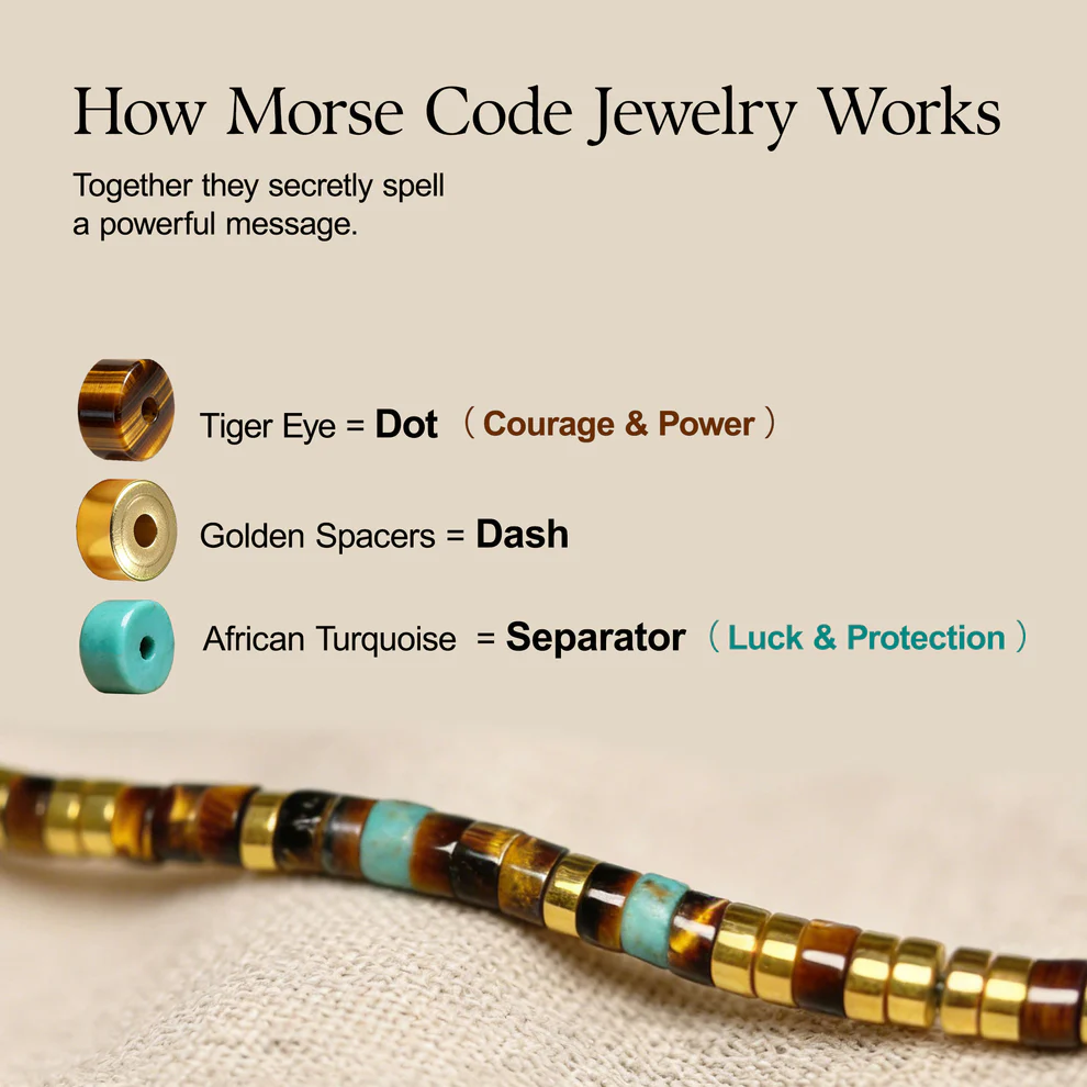 morse code bracelet, hidden message design