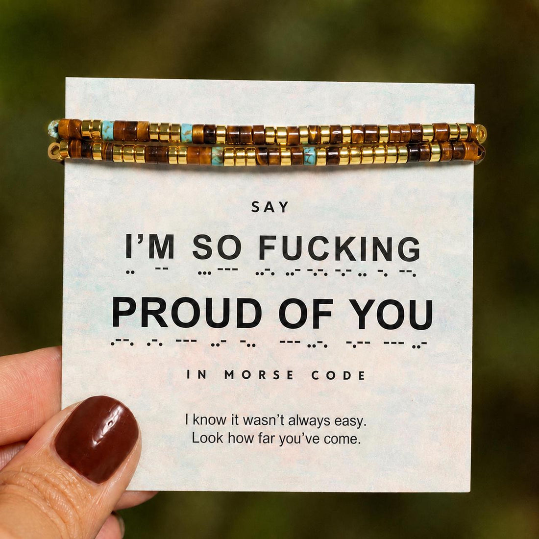 i'm so fucking proud of you morse code bracelet, morse code jewelry