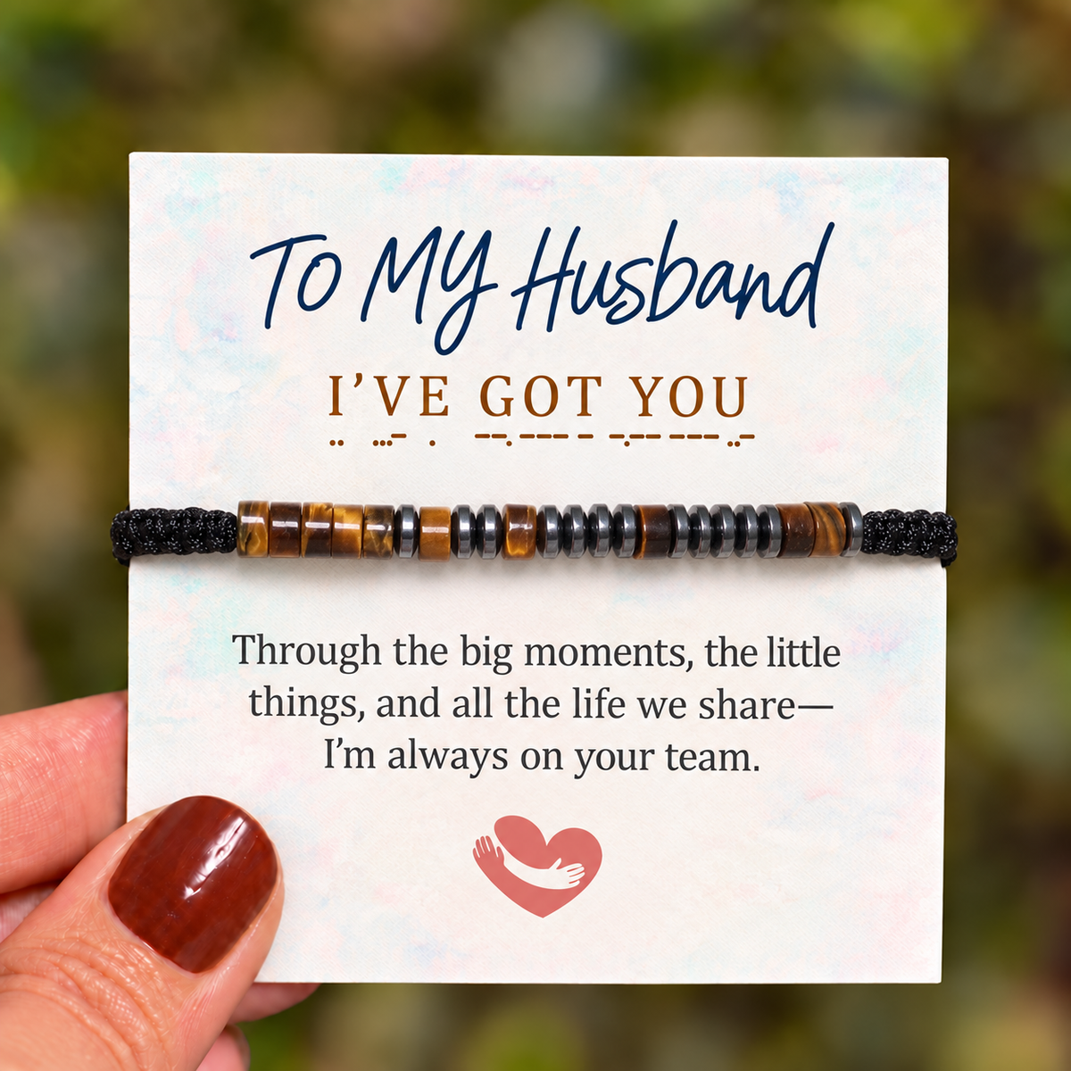 I've Got You support bracelet, always in your corner message jewelry