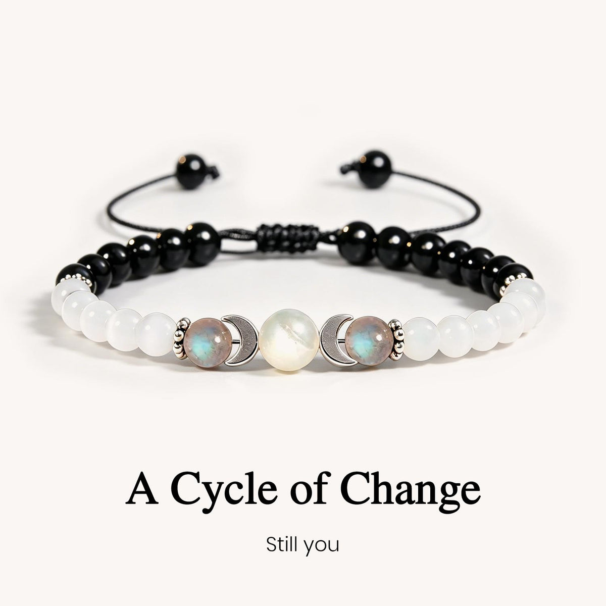 moon phases moonstone healing crystal bracelet