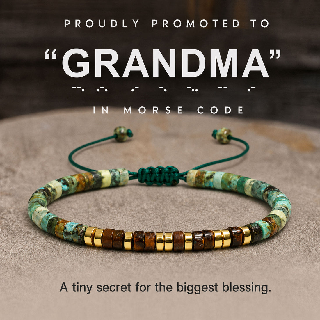 new role " GRANDMA" morse code bracelet