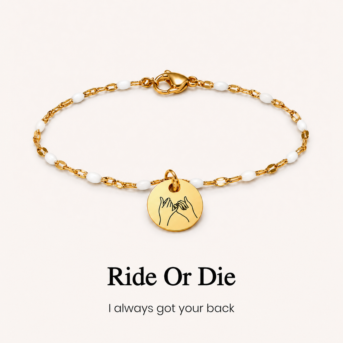 ride or die pinky promise bracelet, best friend friendship jewelry