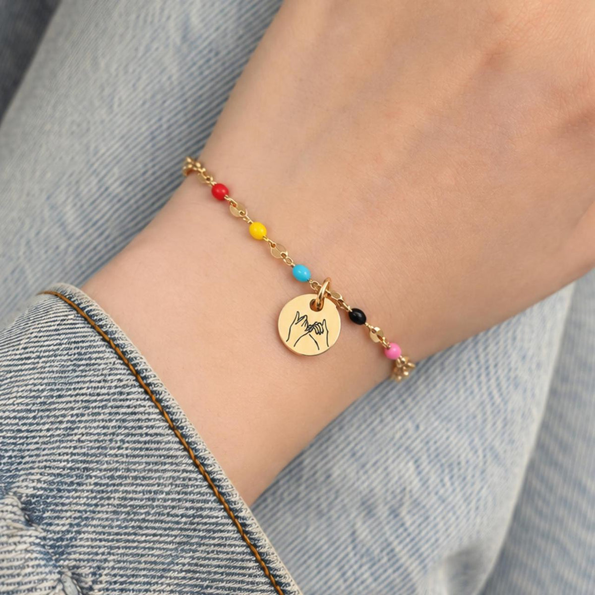 best friend bracelet, friendship loyalty and support jewelry-colorful