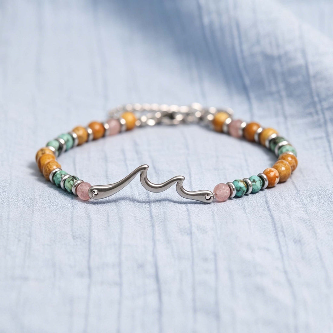 Strength Natural Stone Wave Bracelet