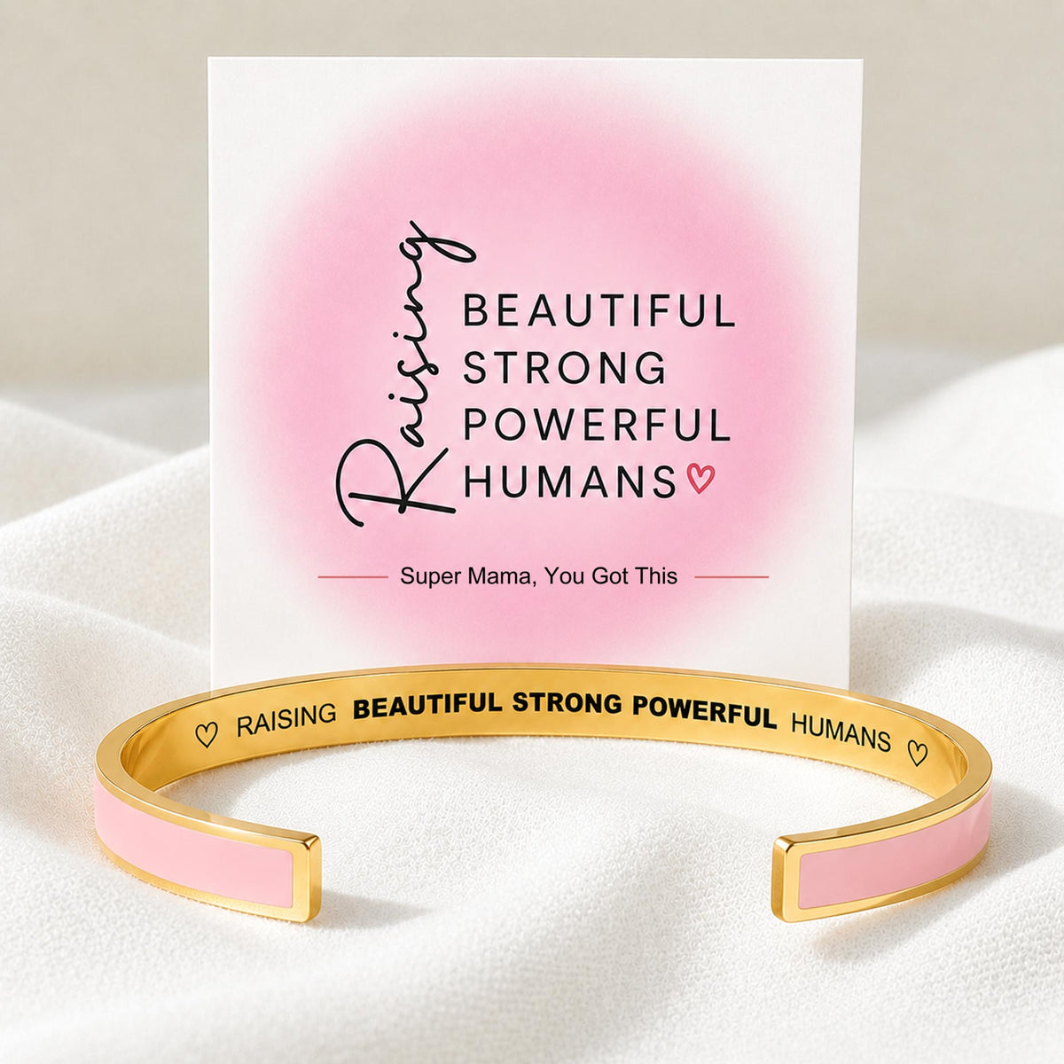 super mama engraved color cuff bracelet