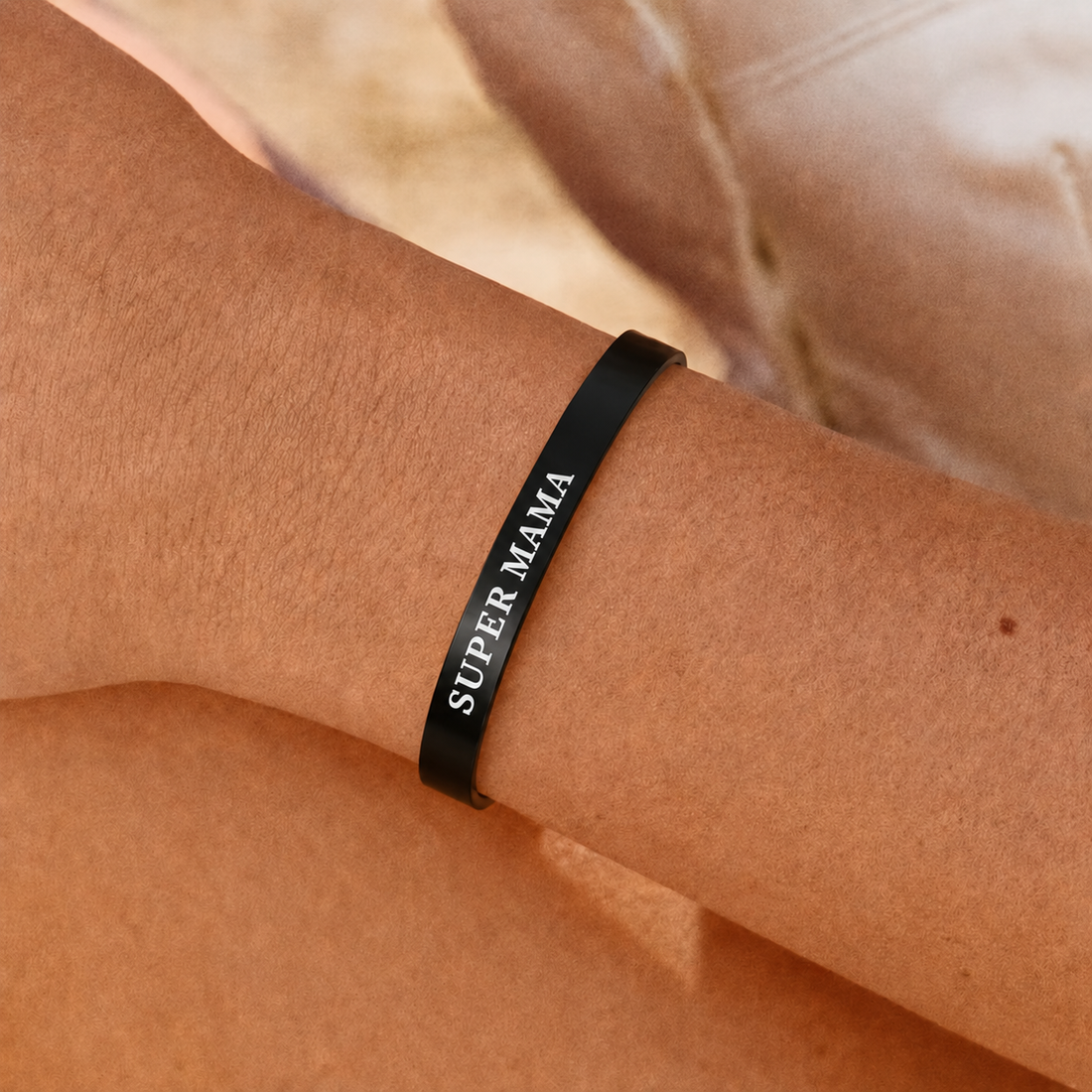 super mama mantra cuff bracelet