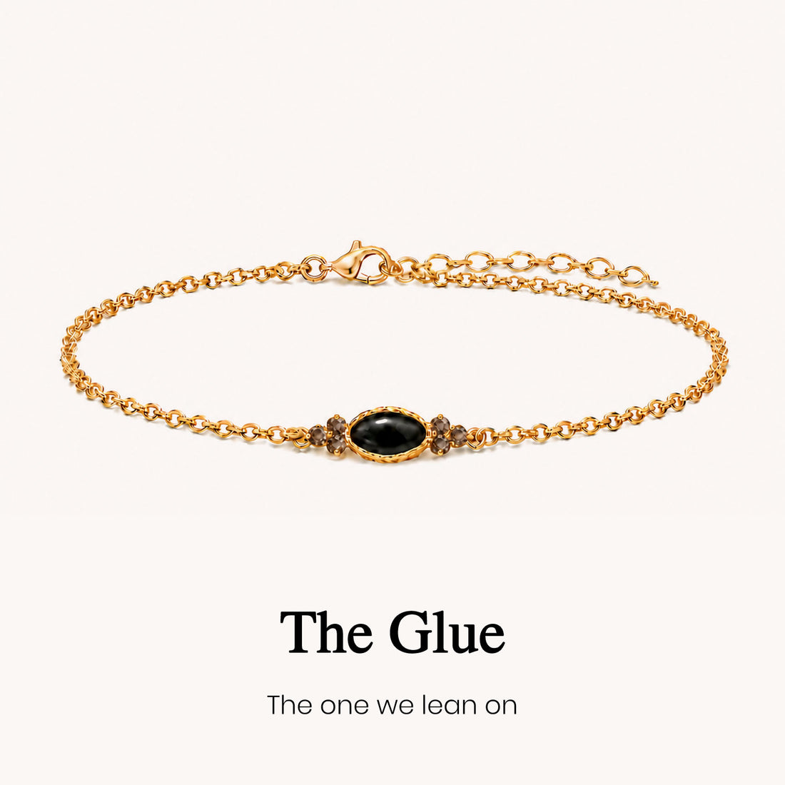 the glue black onyx bracelet, symbolic support jewelry