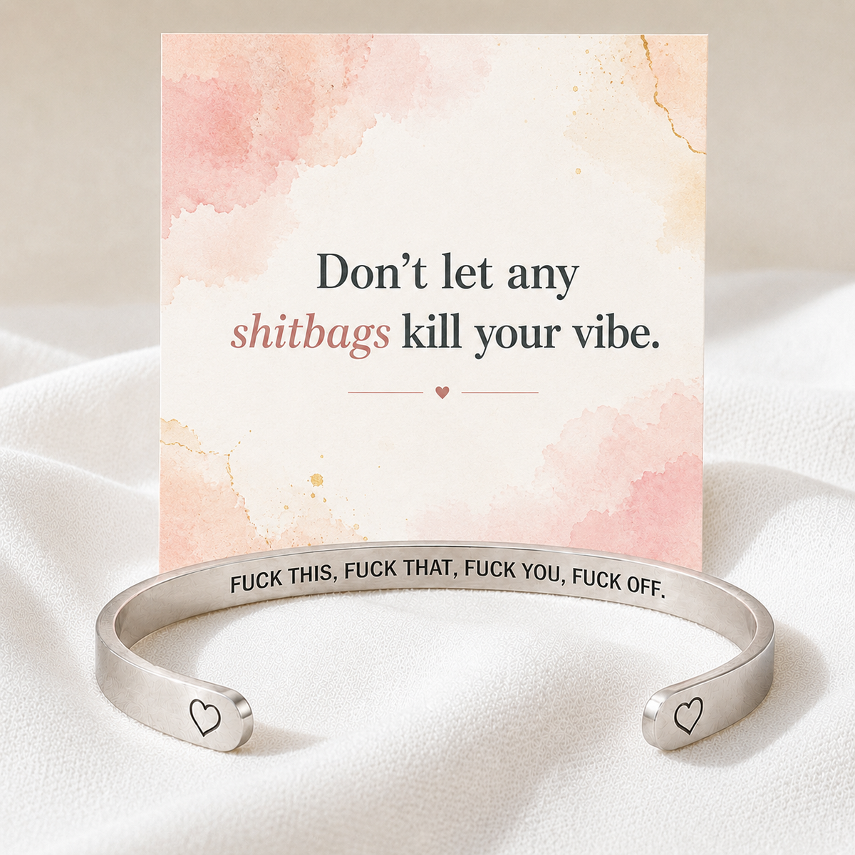 engraved mantra cuff bracelet with hidden message