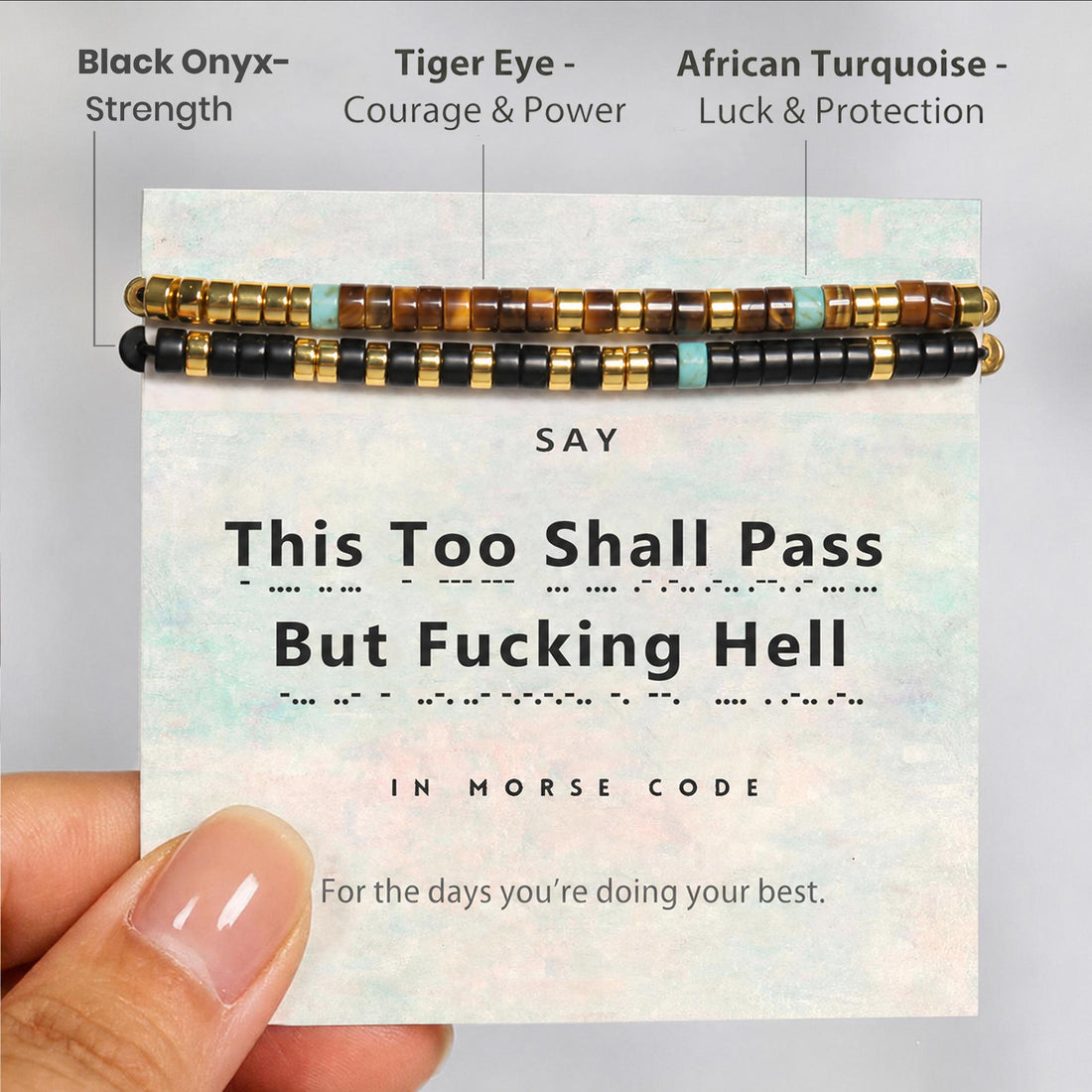 this too shall pass double layer morse code bracelet