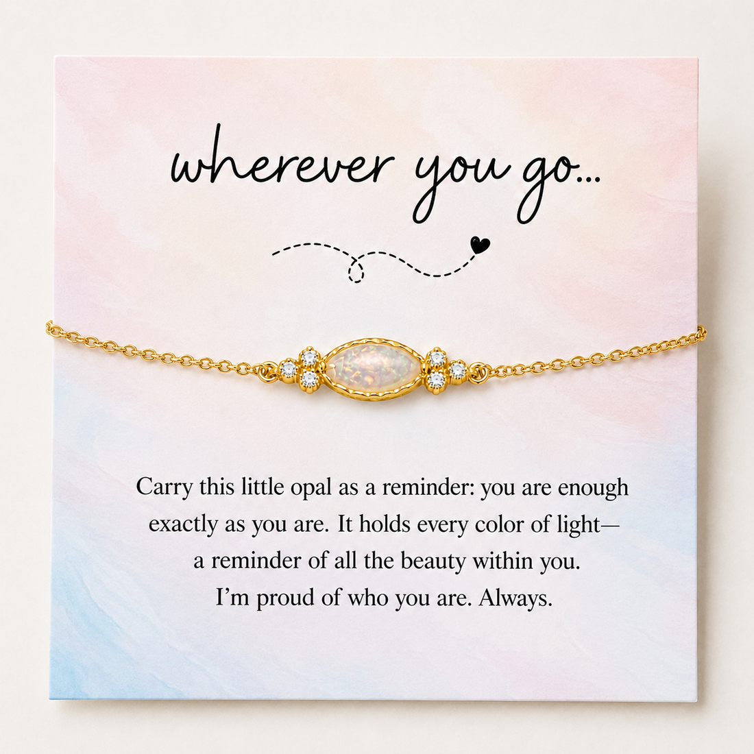 - Dainty gold opal bracelet graduation gift for her
