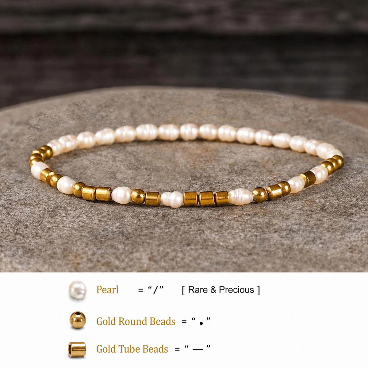 pearl morse code bracelet design