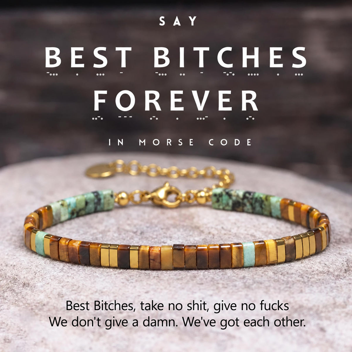 best bitches forever tila morse code bracelet, best friend bracelet