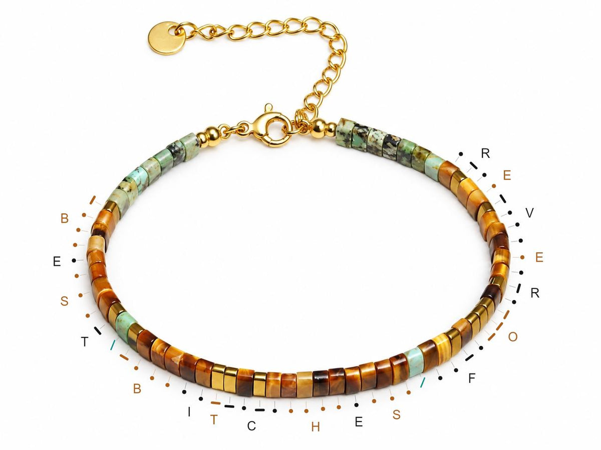 tila bead bracelet, hidden message morse code design