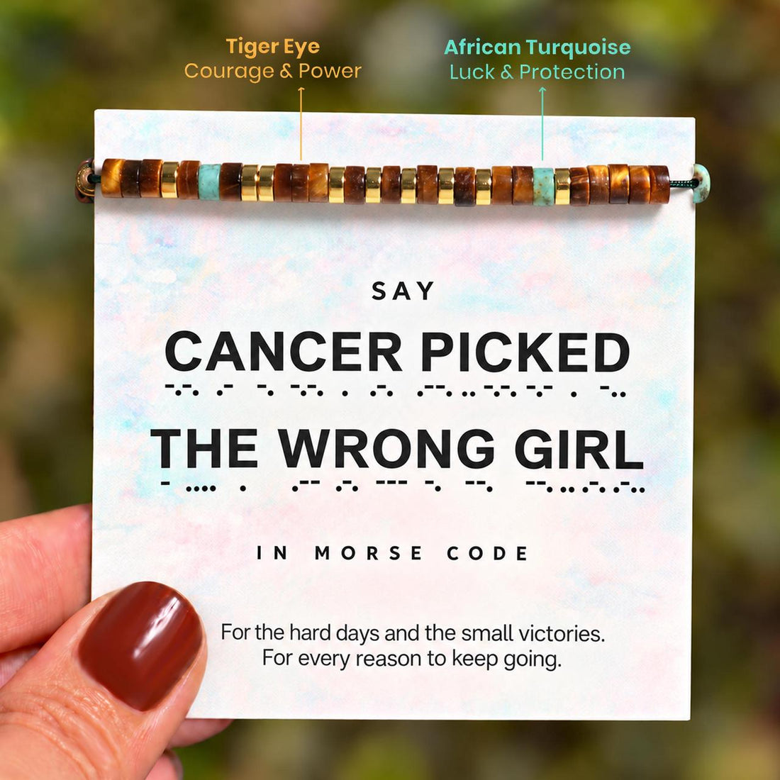 cancer picked the wrong girl morse code bracelet, cancer support jewelry