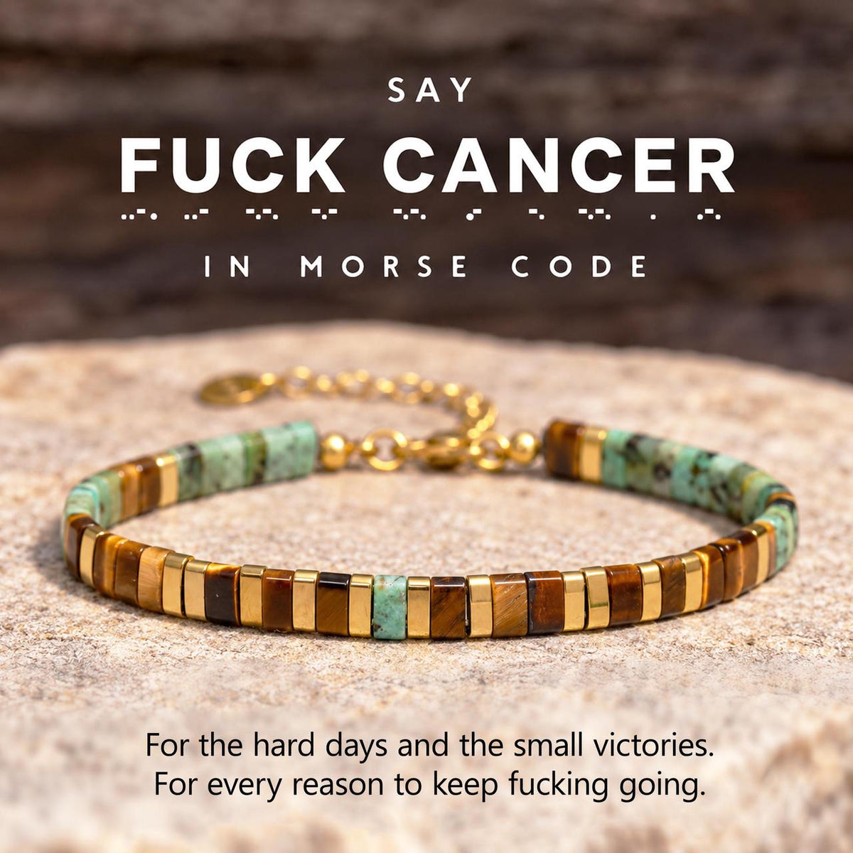 fuck cancer tila morse code bracelet, morse code jewelry