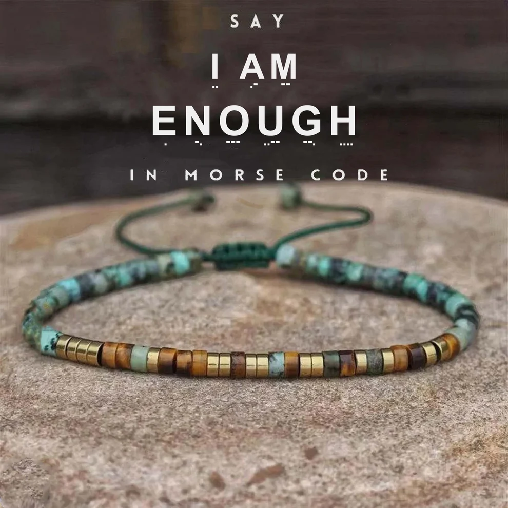 i am enough morse code bracelet