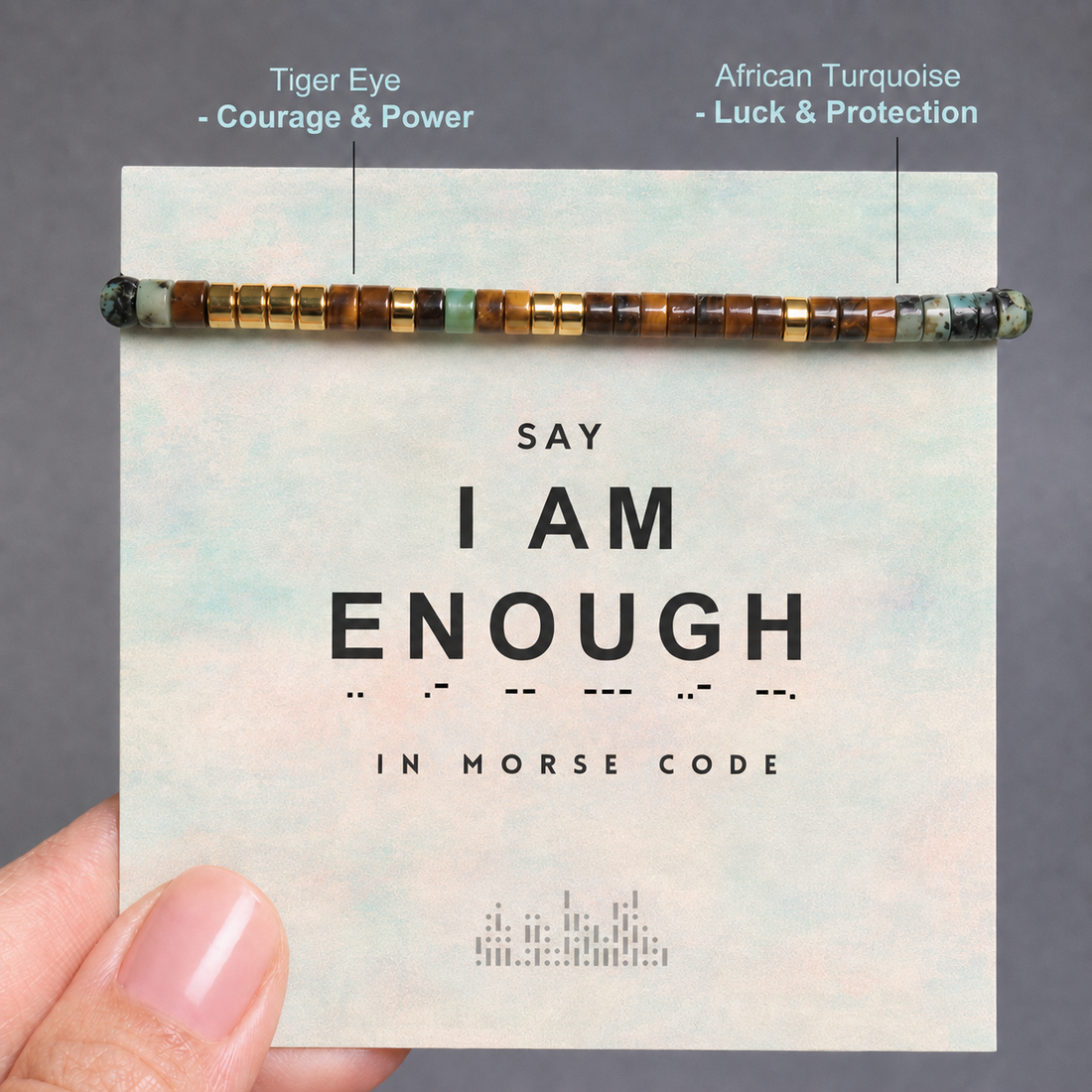 i am enough morse code bracelet