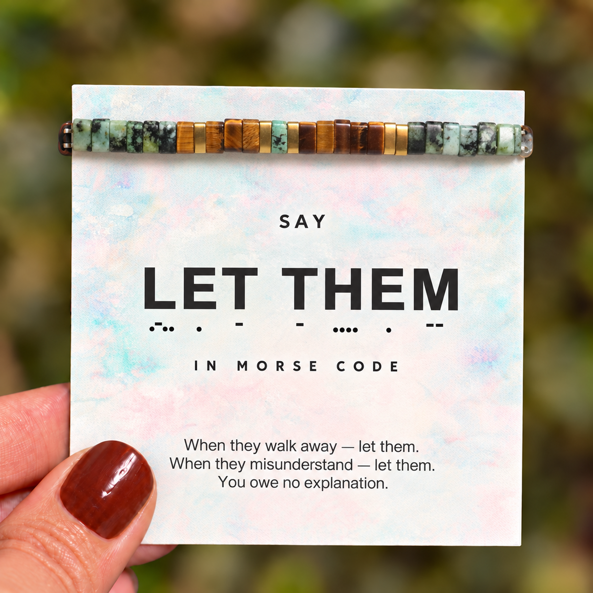 tila bead bracelet, hidden message morse code design