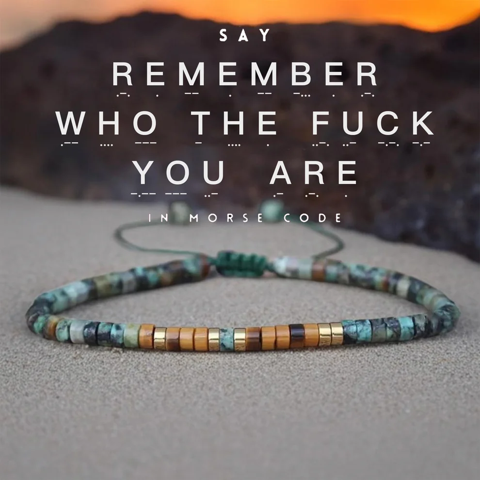 remember who the fuck you are morse code bracelet, morse code jewelry