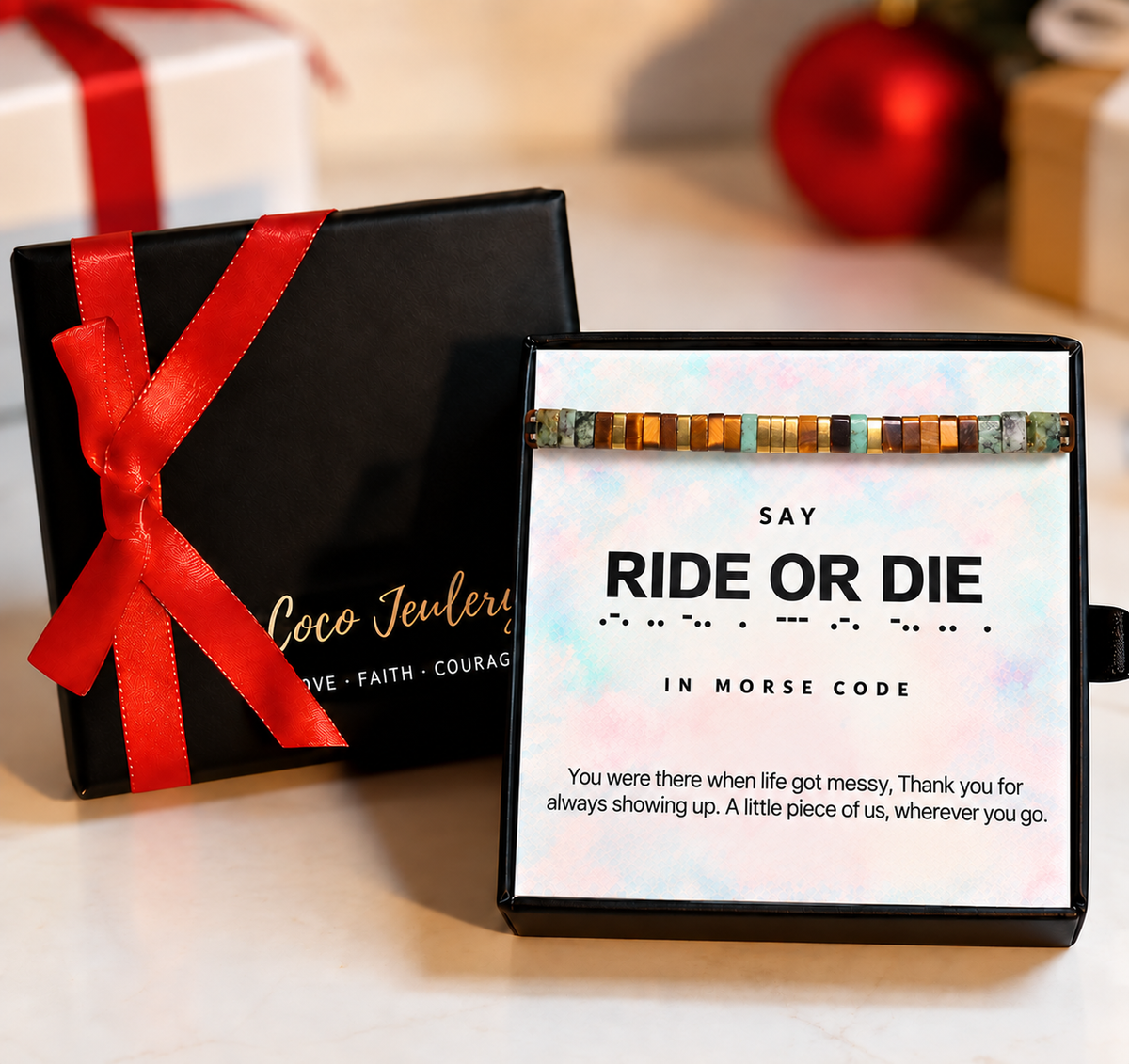 ride or die best friend gift, friendship bracelet for her, gift-ready