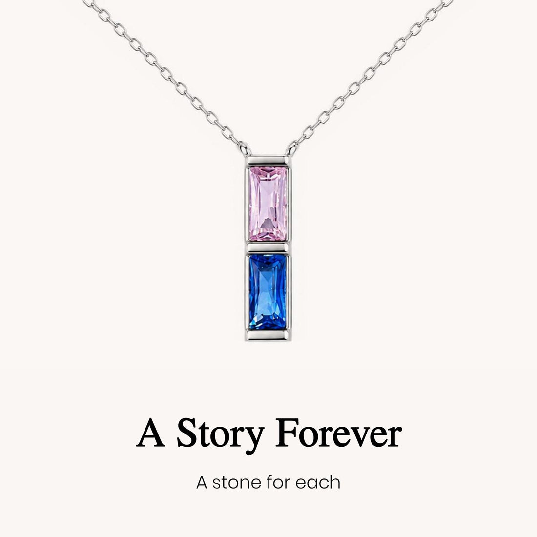 custom baguette birthstone necklace