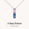 custom baguette birthstone necklace