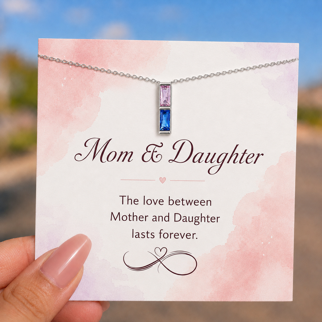 custom baguette birthstone necklace
