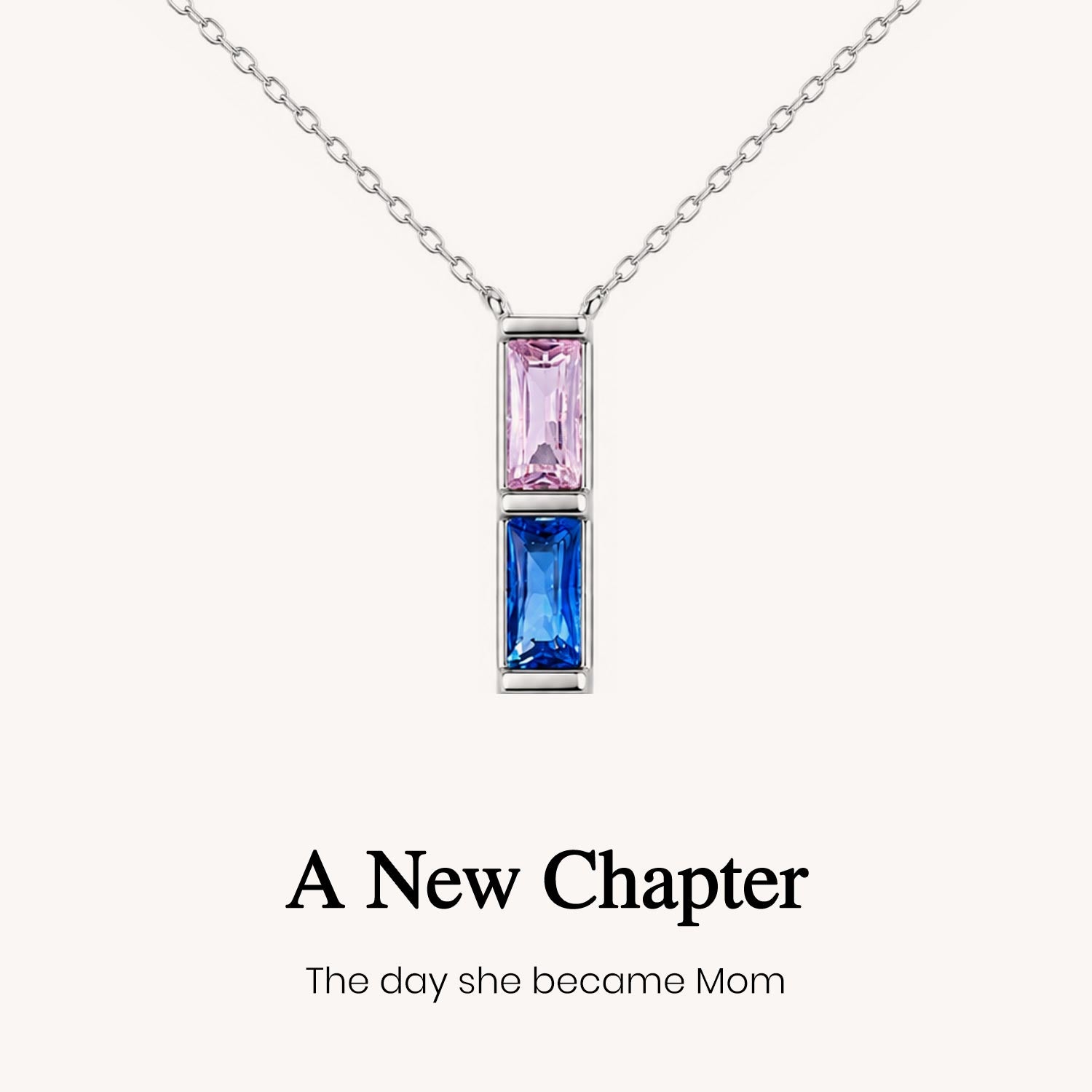 Custom Birthstone Necklace for New Mom
