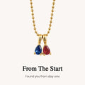 day one custom 2-5 birthstone necklace, multiple birthstone jewelry