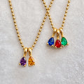custom 2-5 birthstone necklace, personalized multiple birthstone design