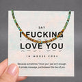 hidden message necklace, i fucking love you morse code design