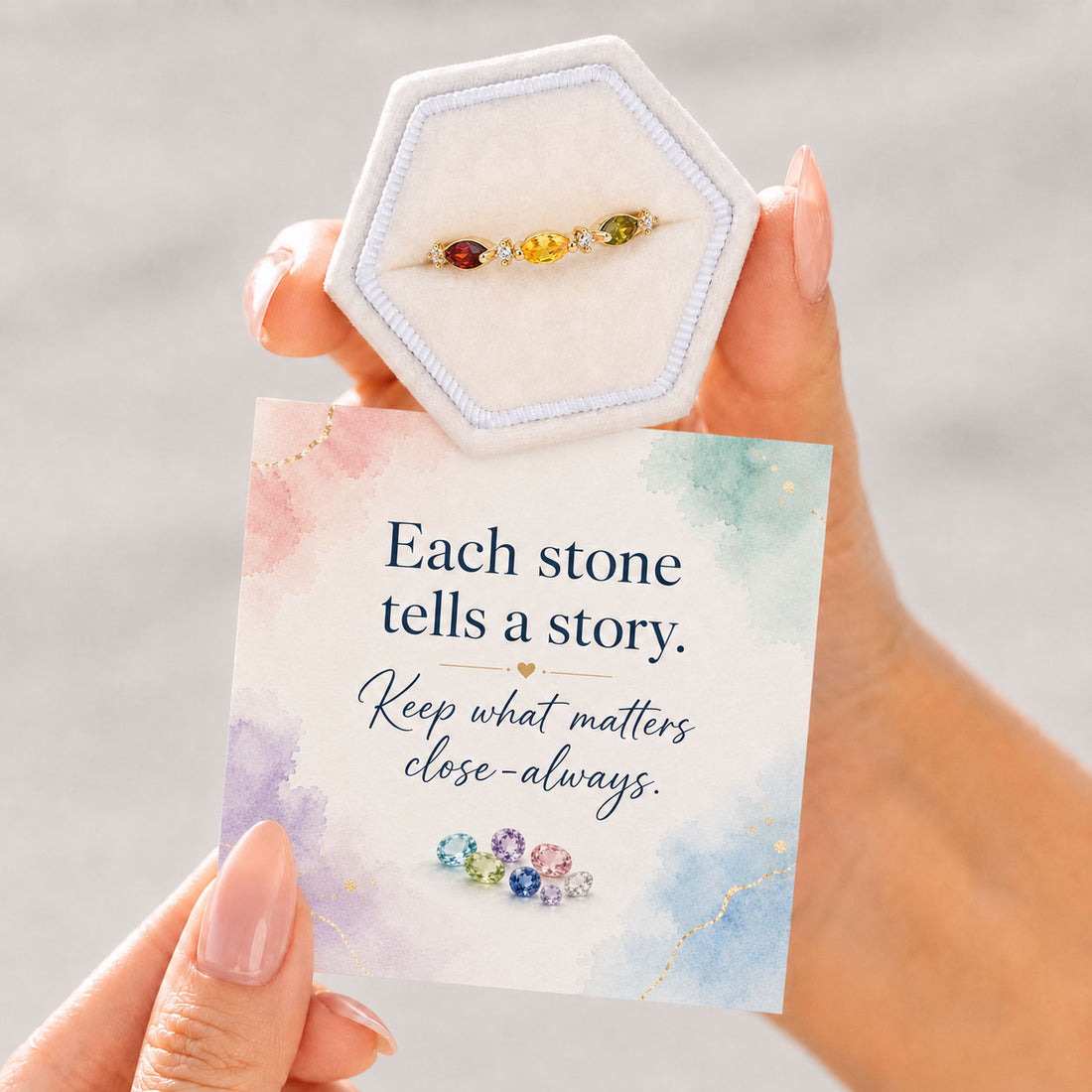 personalized marquise birthstone ring