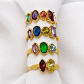 mixed-cut birthstone ring, ring with 1-5 personalized birthstones