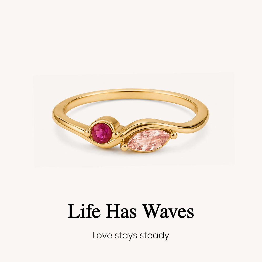 ebbs and flows custom birthstone ring