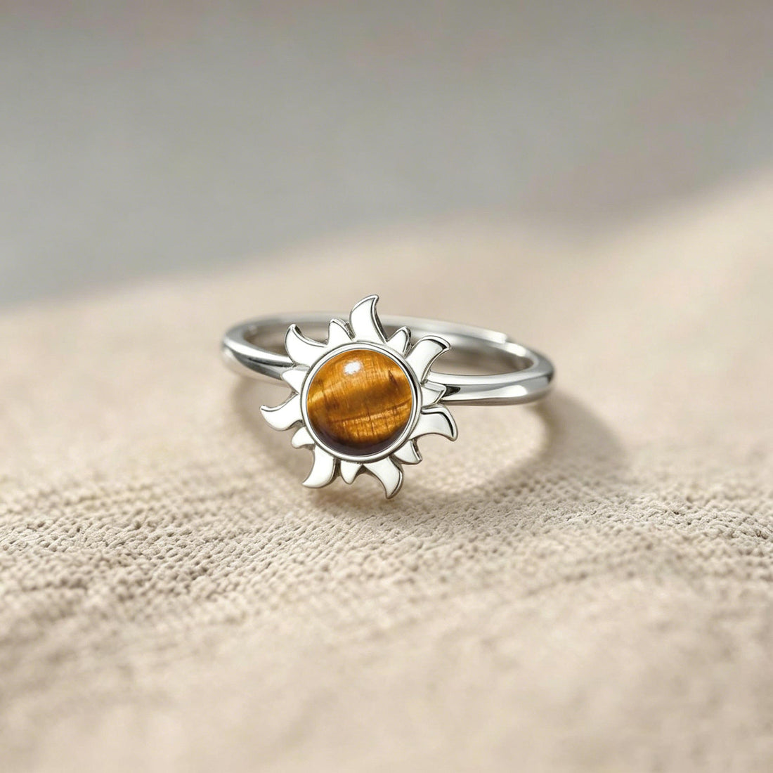 Sun Spinner Energy Stone Ring