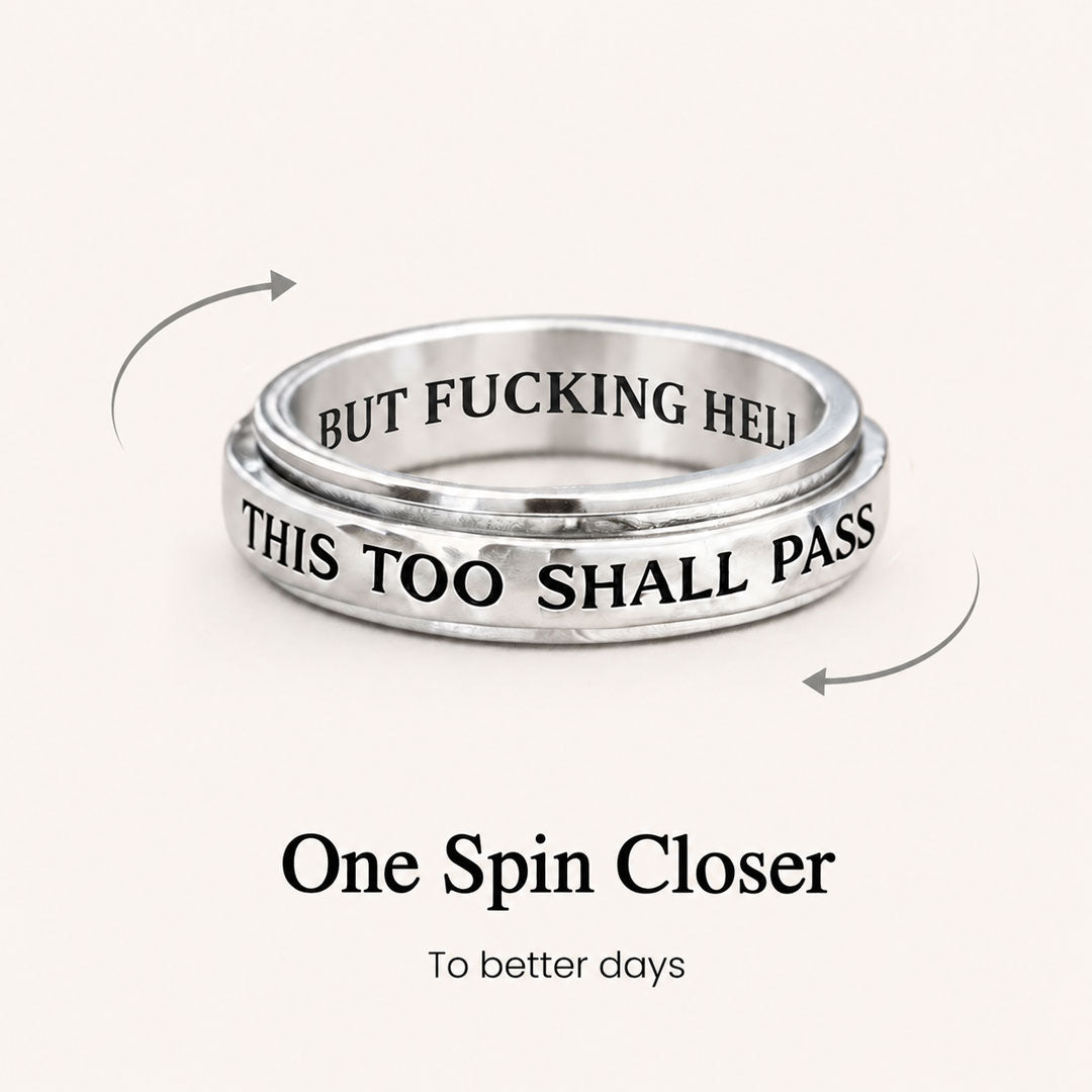 This Too Shall Pass Engraved Spinning Ring
