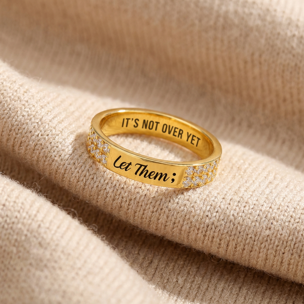 'Let Them' Pave Mantra Ring