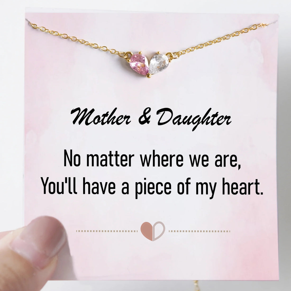 Custom Heart Birthstone Necklace