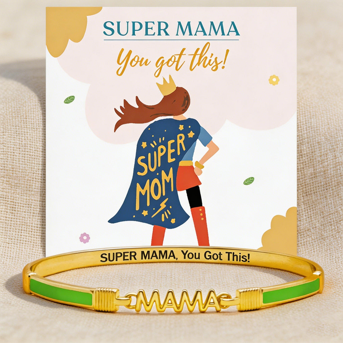 you got this enamel mama bangle